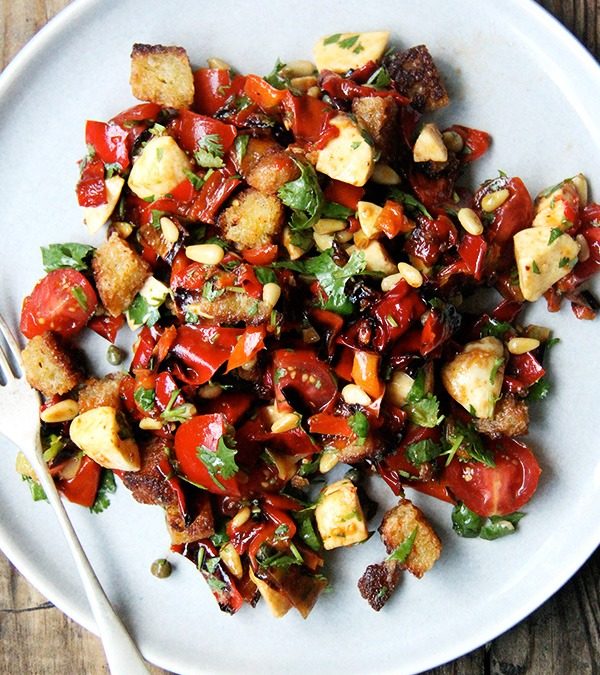 Roasted Pepper Salad with Pine Nuts and Capers