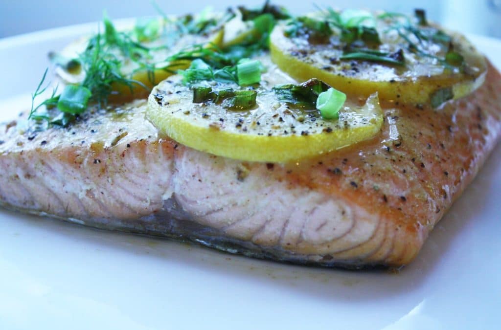Salmon with Maple, Mustard and Dill