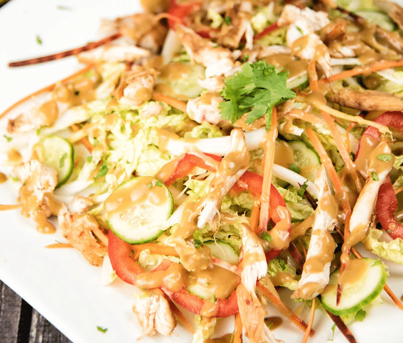 Chicken and Cabbage Salad with Almond Butter Dressing