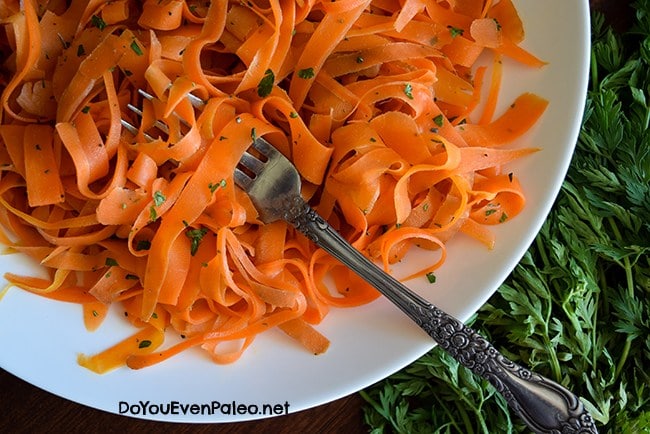 Carrot Ribbons with Rosemary Butter Sauce